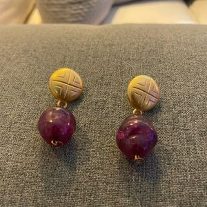 Purple rock earrings
